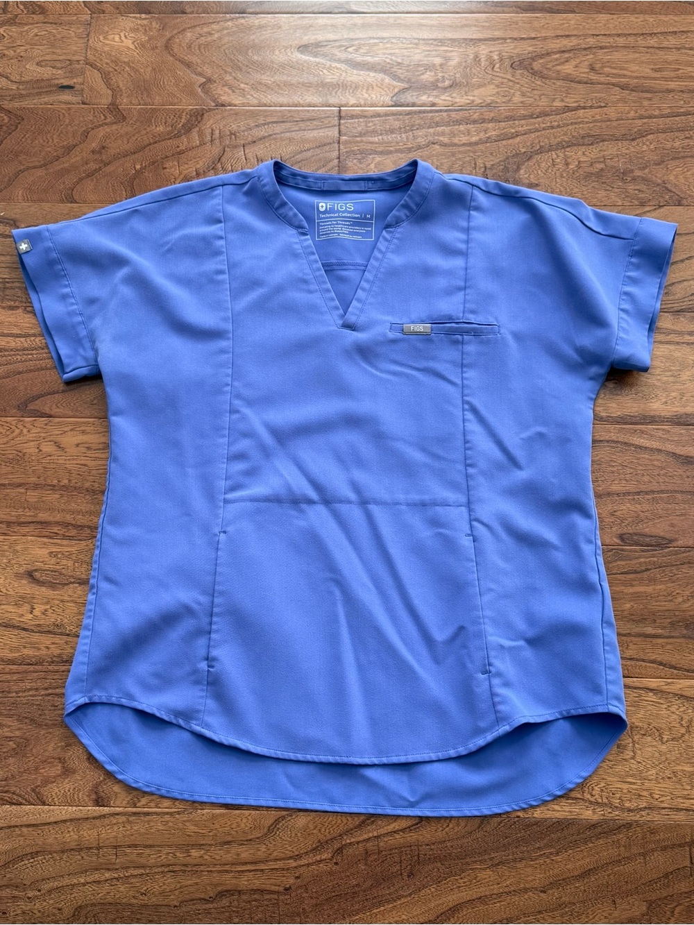 Figs Kisii Pleated Scrub Top - Blueberry